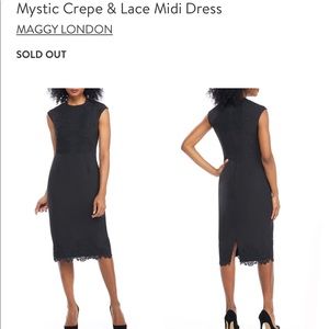 SOLD OUT NWT Maggy London Black Crepe & Lace Dress